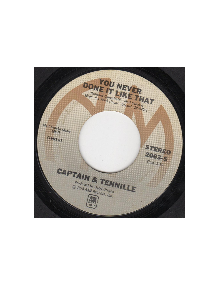 You Never Done It Like That [Captain And Tennille] - Vinyl 7", 45 RPM, Single, Styrene [product.brand] 1 - Shop I'm Jukebox 