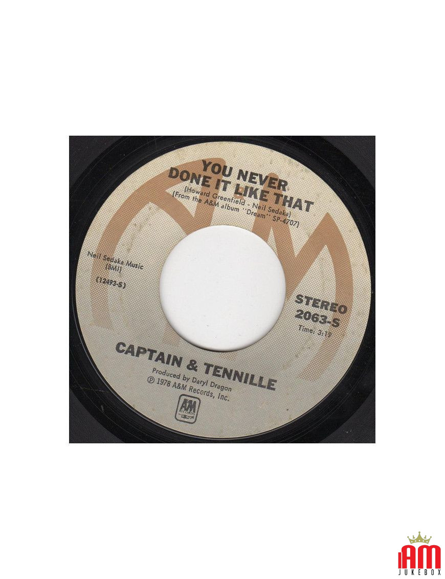 You Never Done It Like That [Captain And Tennille] - Vinyl 7", 45 RPM, Single, Styrene [product.brand] 1 - Shop I'm Jukebox 