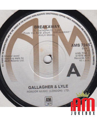 Breakaway [Gallagher & Lyle] - Vinyle 7", 45 tours, Single [product.brand] 1 - Shop I'm Jukebox 