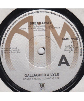 Breakaway [Gallagher & Lyle] - Vinyl 7", 45 RPM, Single [product.brand] 1 - Shop I'm Jukebox 