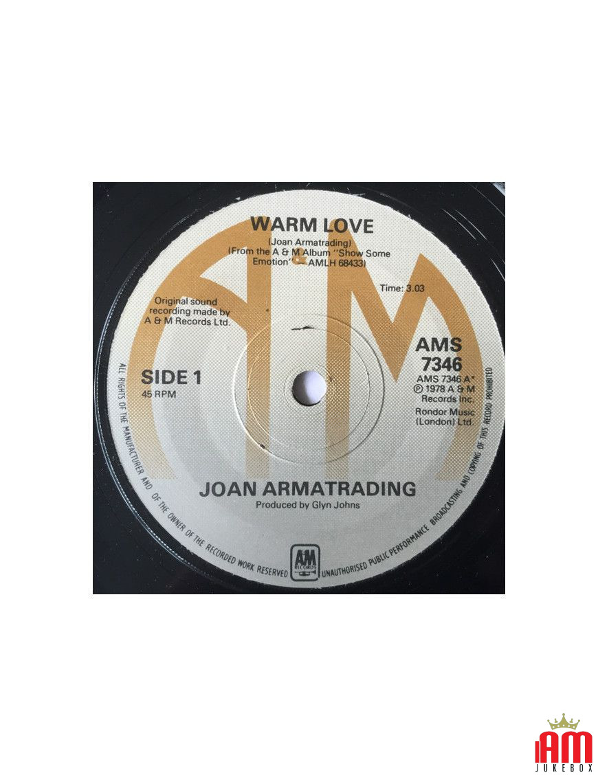 Warm Love [Joan Armatrading] – Vinyl 7", 45 RPM, Single [product.brand] 1 - Shop I'm Jukebox 