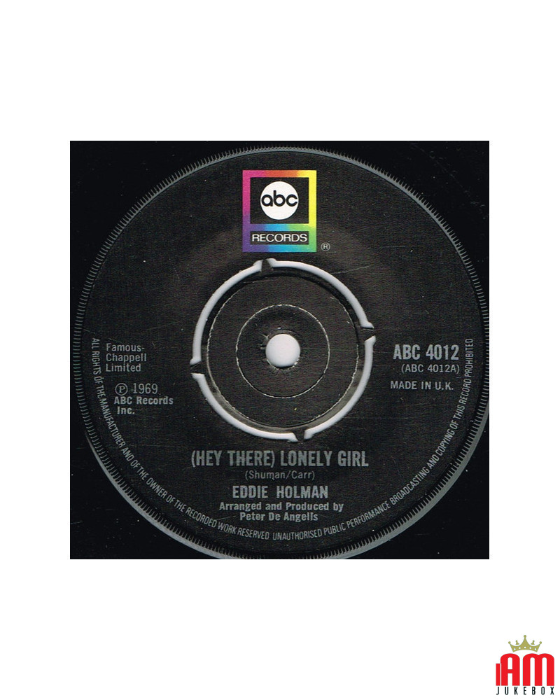 (Hey There) Lonely Girl [Eddie Holman] - Vinyl 7", 45 RPM, Single, Reissue [product.brand] 1 - Shop I'm Jukebox 