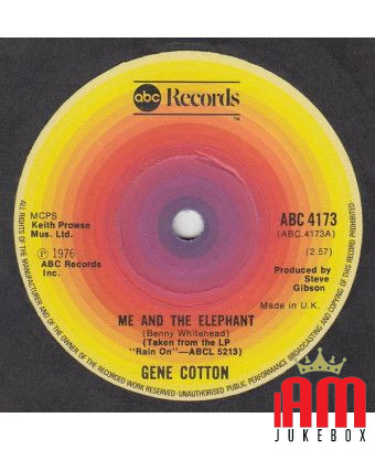 Me And The Elephant [Gene Cotton] – Vinyl 7", 45 RPM [product.brand] 1 - Shop I'm Jukebox 