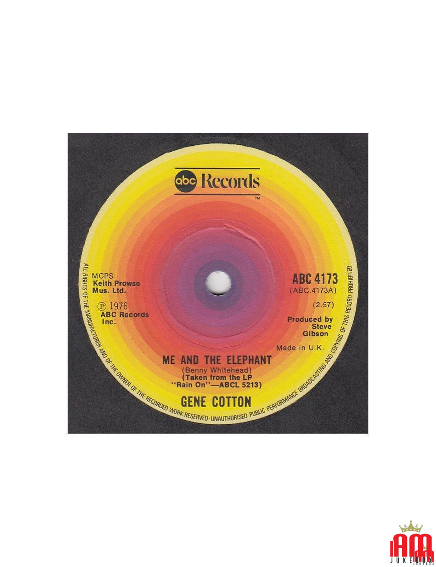 Me And The Elephant [Gene Cotton] – Vinyl 7", 45 RPM [product.brand] 1 - Shop I'm Jukebox 