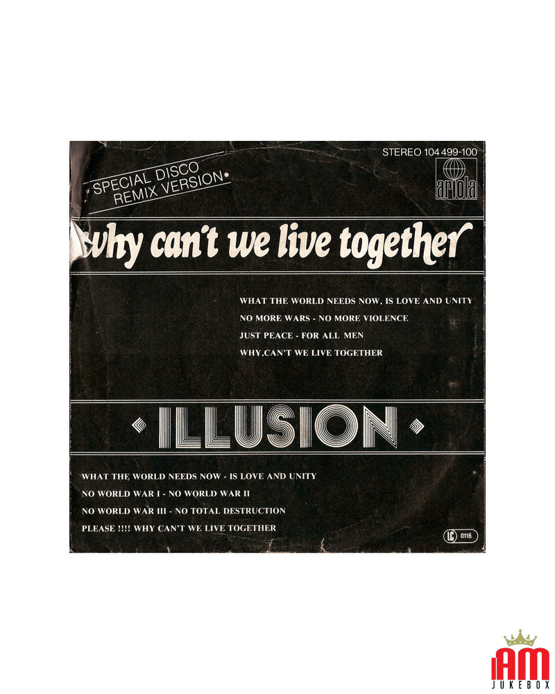 Why Can't We Live Together [Illusion (2)] - Vinyl 7", Single, 45 RPM [product.brand] 1 - Shop I'm Jukebox 