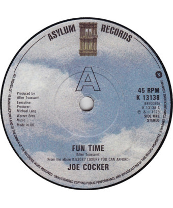 Fun Time [Joe Cocker] - Vinyle 7", Single, 45 tours