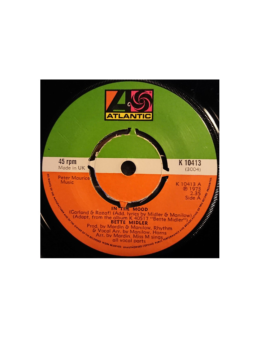 In The Mood [Bette Midler] - Vinyl 7", 45 RPM [product.brand] 1 - Shop I'm Jukebox 