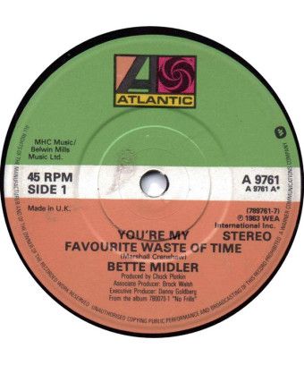 Your're My Favorite Waste Of Time [Bette Midler] - Vinyl 7", Single [product.brand] 1 - Shop I'm Jukebox 