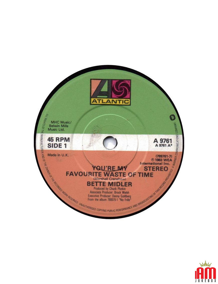 Your're My Favorite Waste Of Time [Bette Midler] - Vinyl 7", Single [product.brand] 1 - Shop I'm Jukebox 