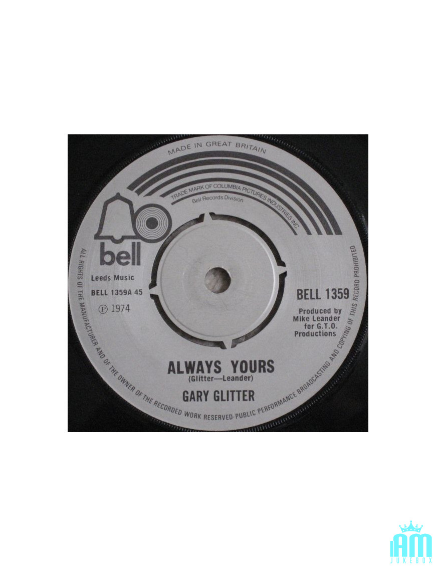 Toujours à toi [Gary Glitter] - Vinyl 7", 45 RPM, Single [product.brand] 1 - Shop I'm Jukebox 