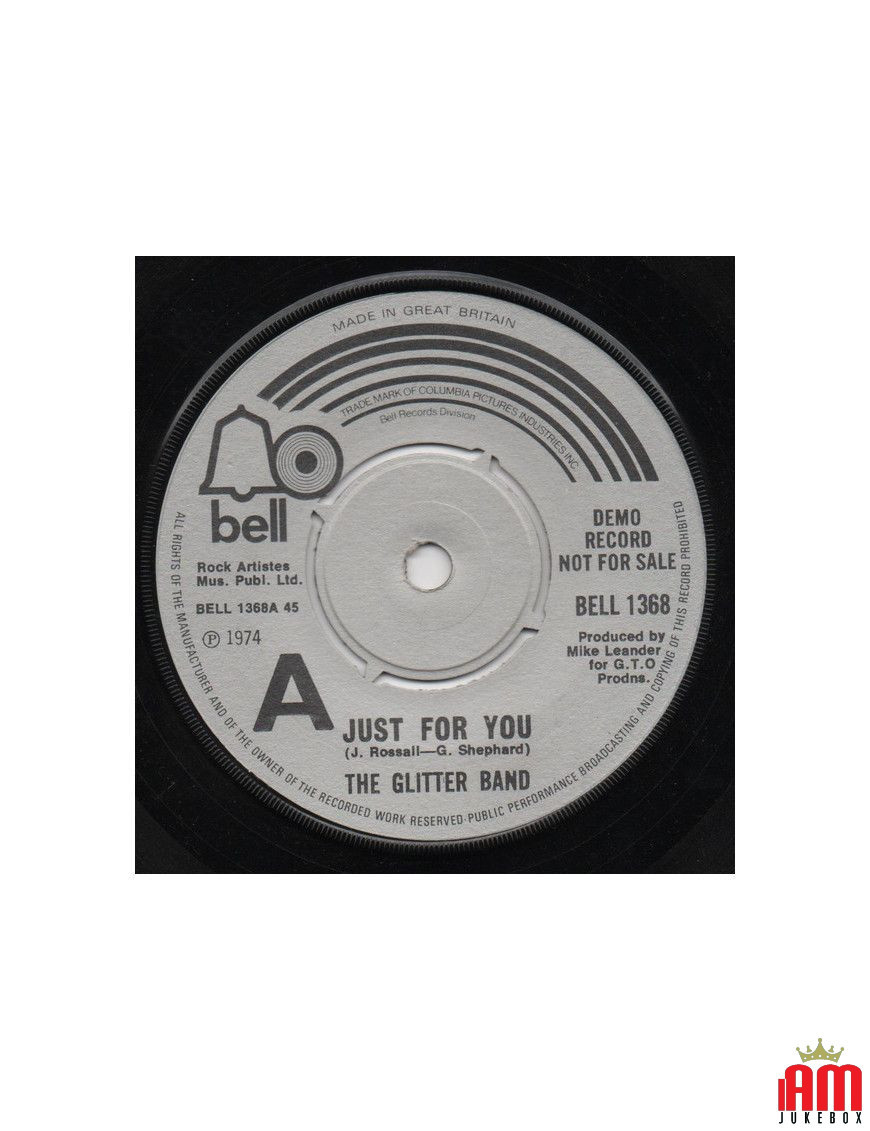 Just For You I'm Celebrating [The Glitter Band] - Vinyl 7", 45 RPM, Single, Promo [product.brand] 1 - Shop I'm Jukebox 