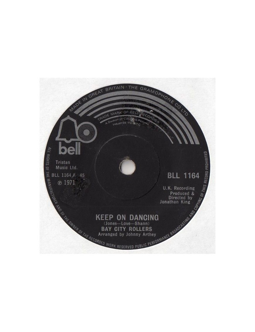 Keep On Dancing [Bay City Rollers] – Vinyl 7", Single, 45 RPM [product.brand] 1 - Shop I'm Jukebox 