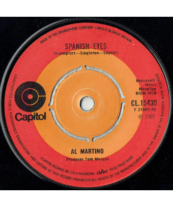 Spanish Eyes [Al Martino] - Vinyl 7", 45 RPM, Single, Reissue [product.brand] 1 - Shop I'm Jukebox 