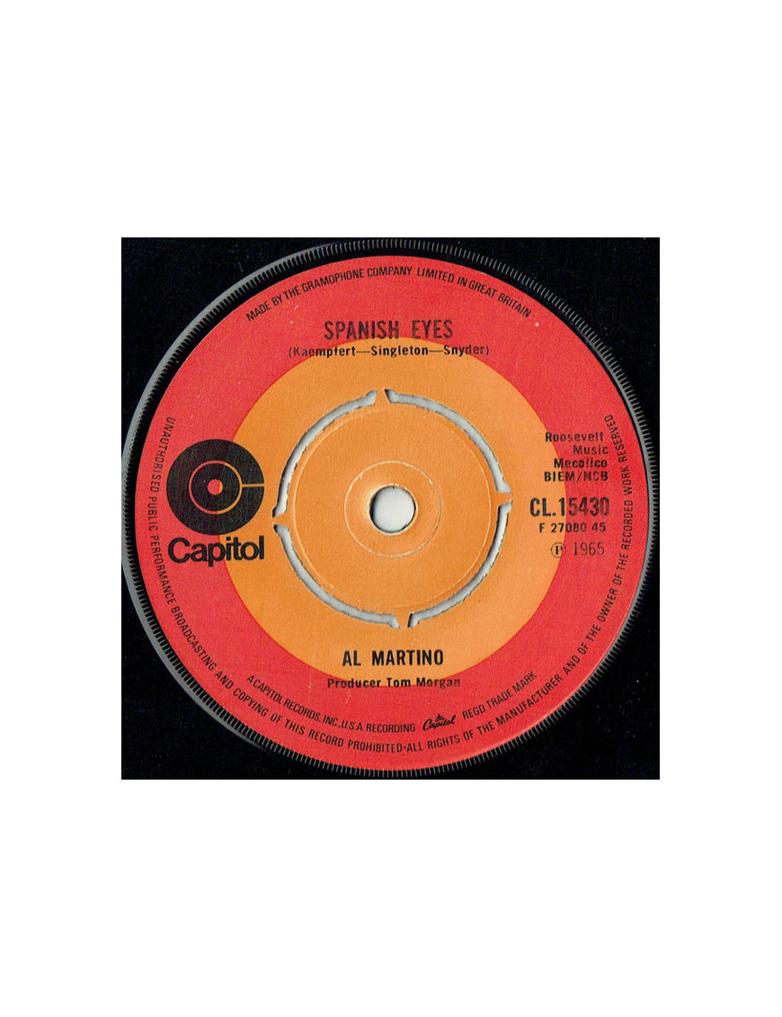 Spanish Eyes [Al Martino] - Vinyl 7", 45 RPM, Single, Reissue [product.brand] 1 - Shop I'm Jukebox 