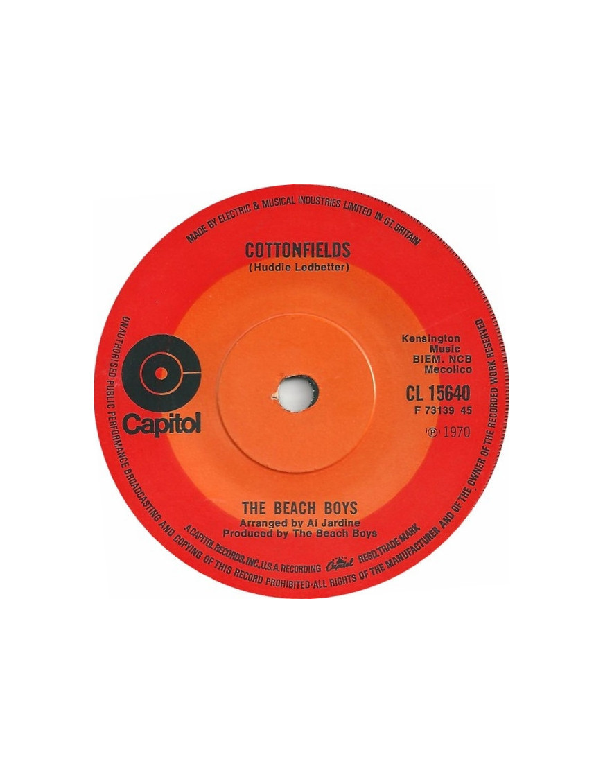 Cottonfields [The Beach Boys] - Vinyle 7", 45 tours, single [product.brand] 1 - Shop I'm Jukebox 
