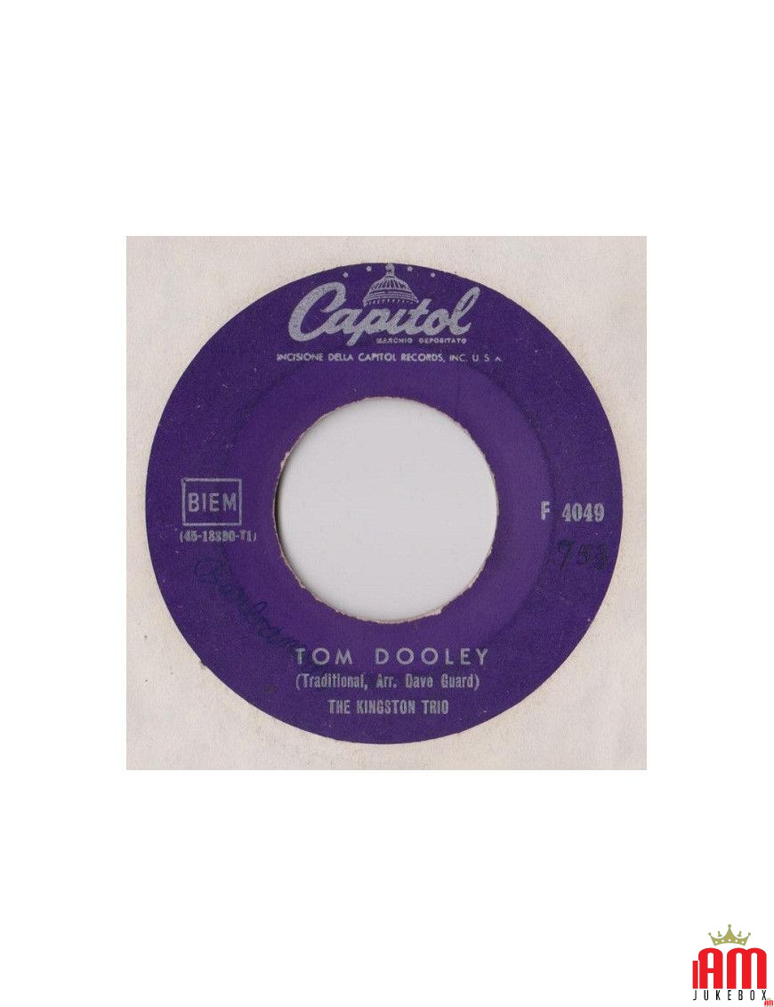 Tom Dooley [Kingston Trio] - Vinyl 7", 45 RPM [product.brand] 1 - Shop I'm Jukebox 