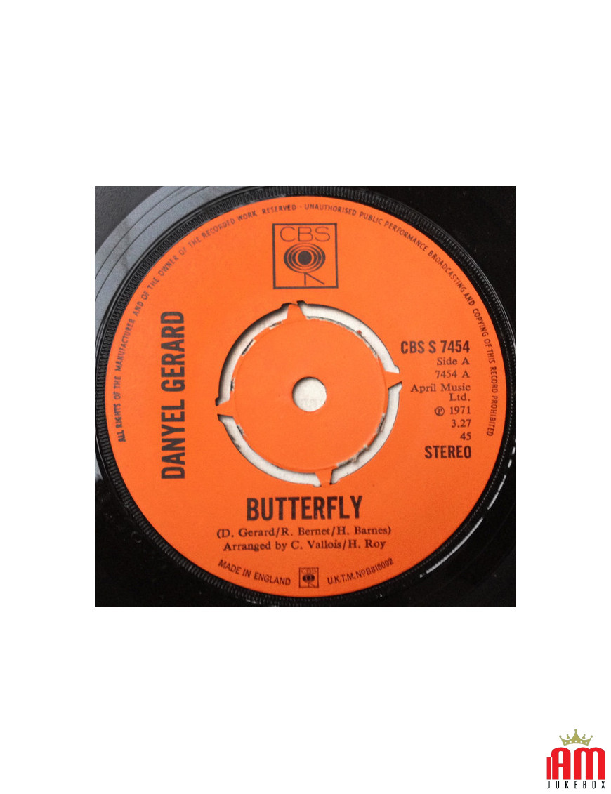 Butterfly [Danyel Gérard] - Vinyl 7", 45 RPM, Single