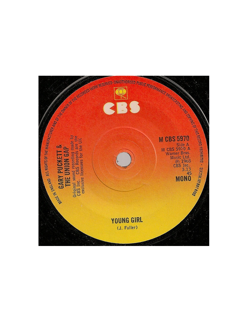 Young Girl   Woman, Woman [Gary Puckett & The Union Gap] - Vinyl 7", 45 RPM, Single