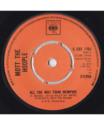 All The Way From Memphis [Mott The Hoople] – Vinyl 7", 45 RPM, Single [product.brand] 1 - Shop I'm Jukebox 