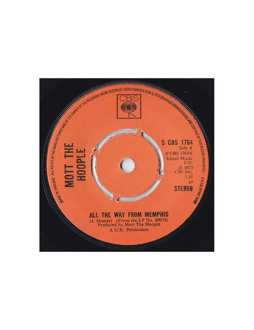 All The Way From Memphis [Mott The Hoople] - Vinyl 7", 45 RPM, Single