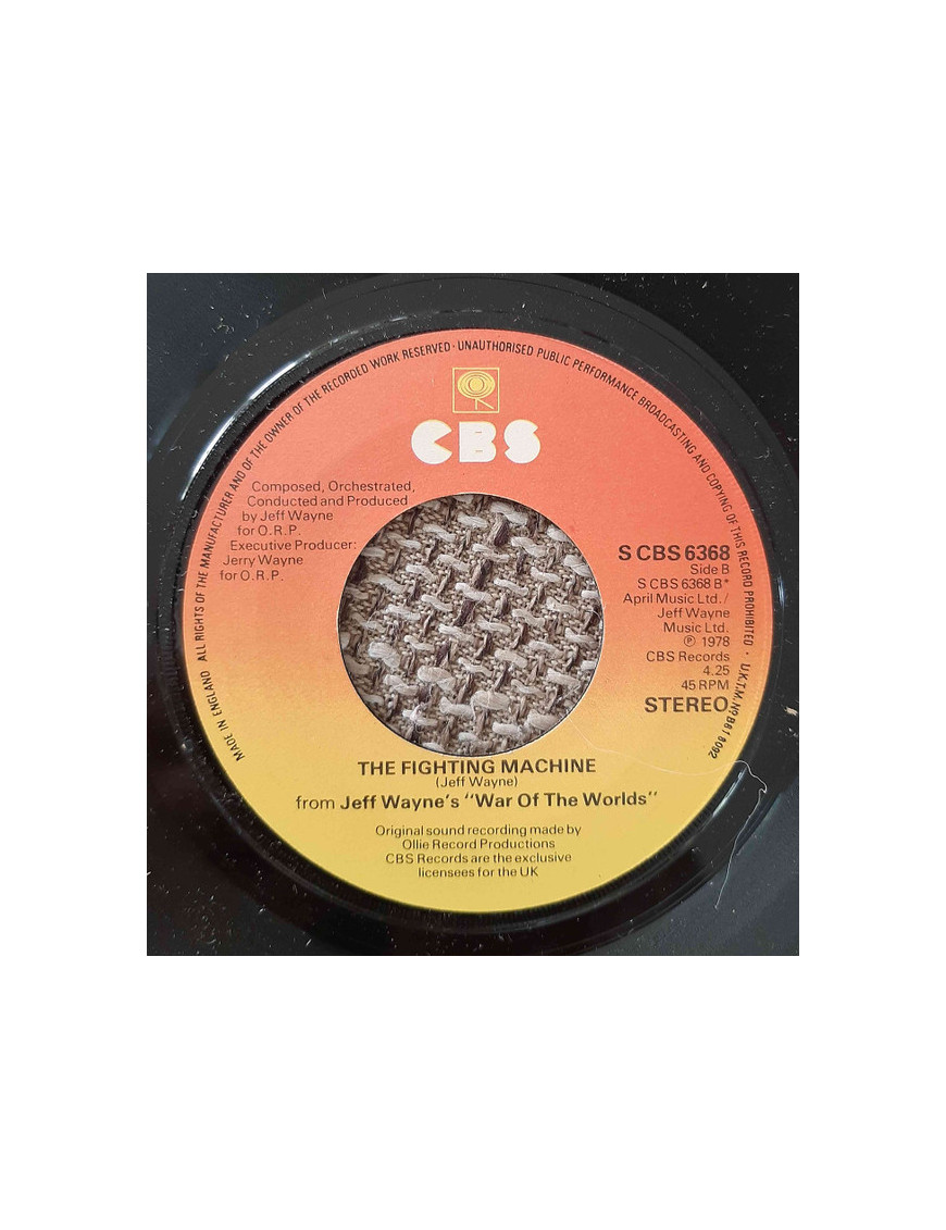 Forever Autumn The Fighting Machine (tous deux issus de "War Of The Worlds") [Jeff Wayne,...] - Vinyl 7", 45 tours, single [prod