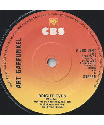 Bright Eyes [Art Garfunkel] - Vinyl 7", 45 RPM, Single