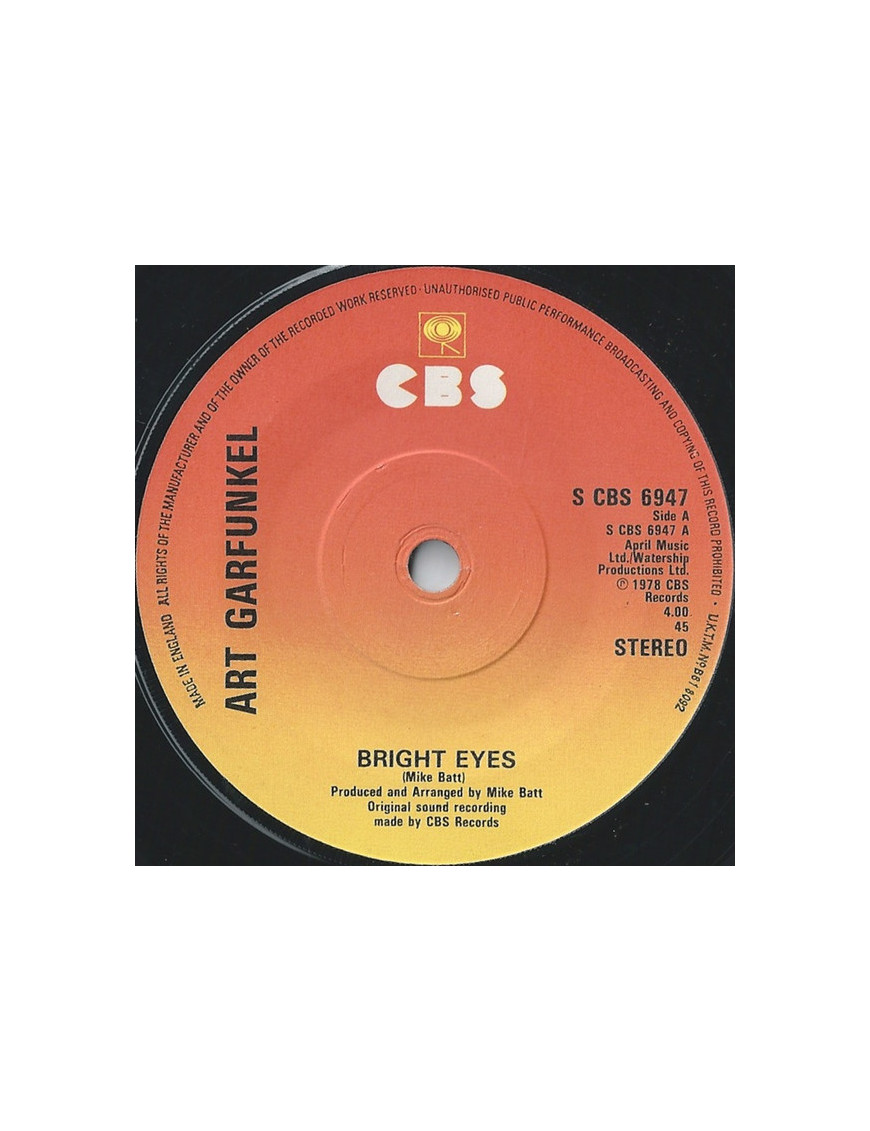 Bright Eyes [Art Garfunkel] - Vinyl 7", 45 RPM, Single