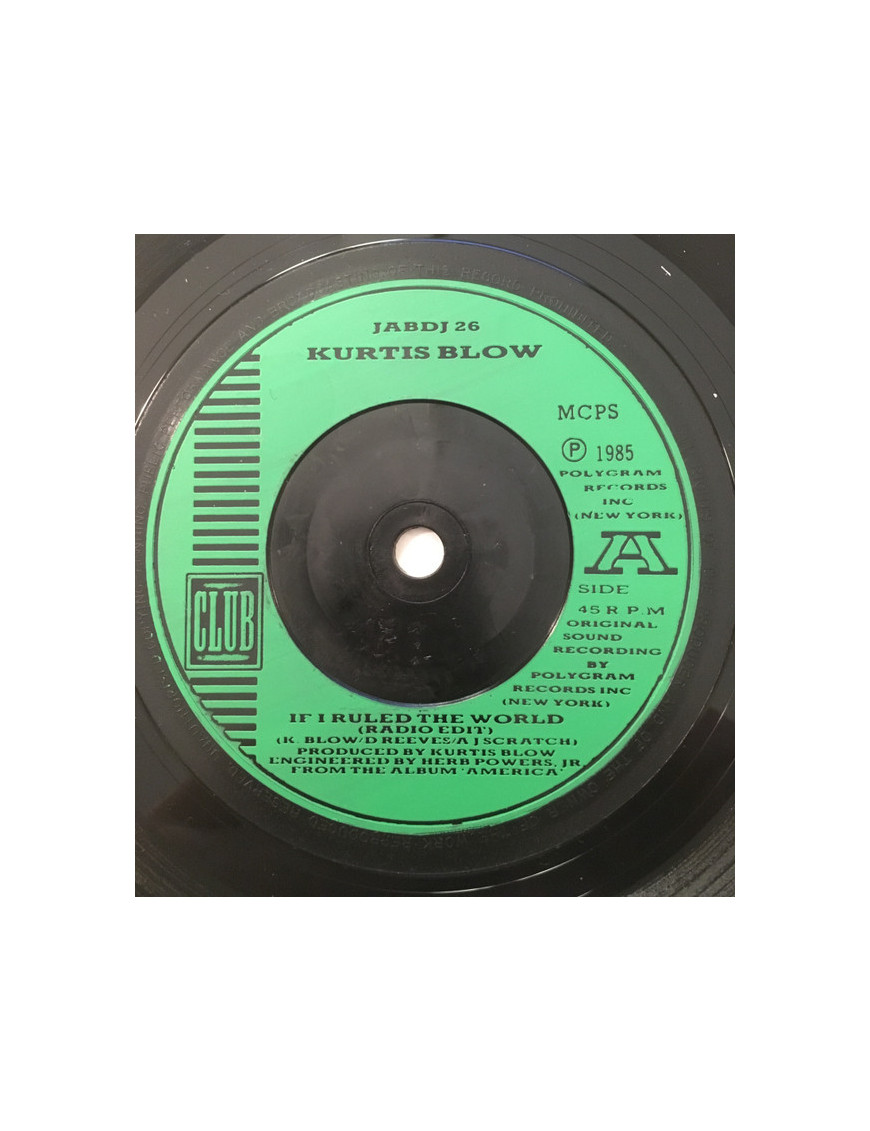 If I Ruled The World [Kurtis Blow] - Vinyl 7", Single, Promo [product.brand] 1 - Shop I'm Jukebox 