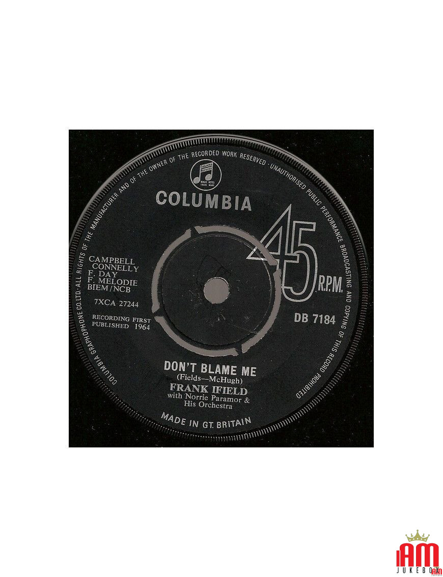 Don't Blame Me [Frank Ifield] - Vinyl 7", 45 RPM, Single [product.brand] 1 - Shop I'm Jukebox 