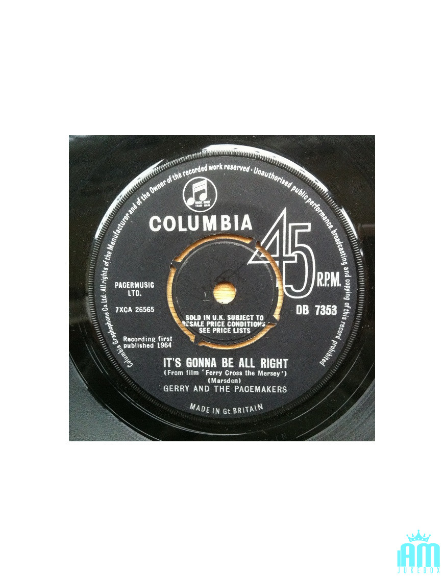 It's Gonna Be All Right [Gerry & The Pacemakers] - Vinyl 7", 45 RPM, Single [product.brand] 1 - Shop I'm Jukebox 