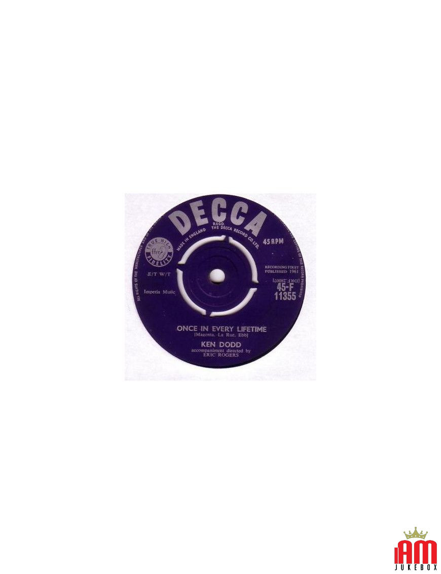 Once In Every Lifetime [Ken Dodd] - Vinyl 7" [product.brand] 1 - Shop I'm Jukebox 