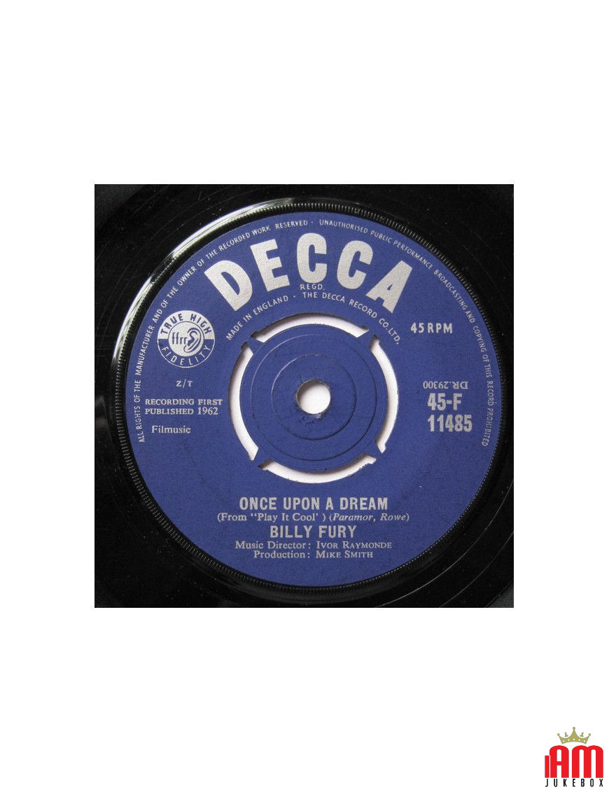 Once Upon A Dream [Billy Fury] – Vinyl 7", 45 RPM, Single [product.brand] 1 - Shop I'm Jukebox 