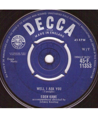 Well I Ask You [Eden Kane] - Vinyl 7", 45 RPM, Single [product.brand] 1 - Shop I'm Jukebox 
