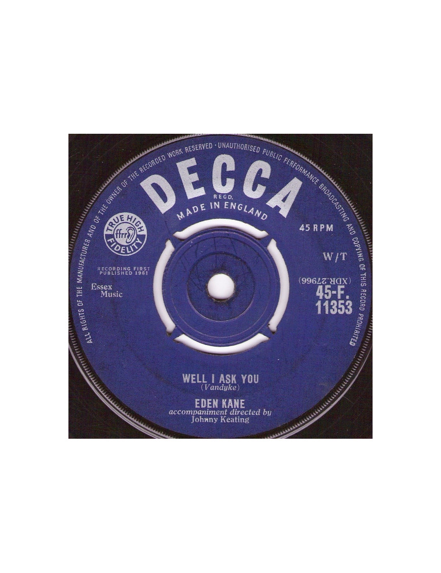 Eh bien, je te demande [Eden Kane] - Vinyl 7", 45 RPM, Single [product.brand] 1 - Shop I'm Jukebox 
