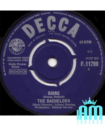 Diane [The Bachelors] - Vinyle 7", 45 tours, single [product.brand] 1 - Shop I'm Jukebox 