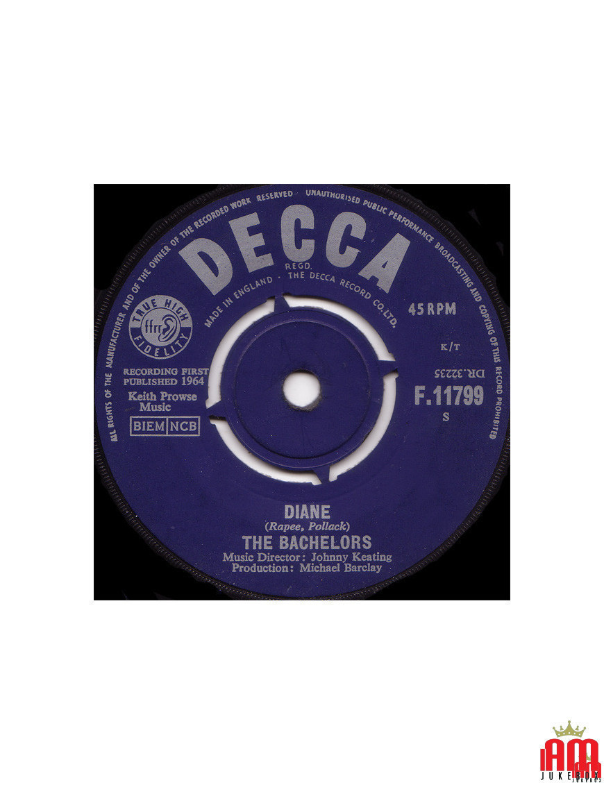 Diane [The Bachelors] - Vinyl 7", 45 RPM, Single [product.brand] 1 - Shop I'm Jukebox 