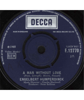 A Man Without Love [Engelbert Humperdinck] - Vinyl 7", 45 RPM, Single