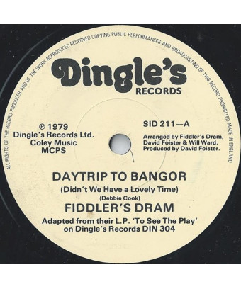 Daytrip To Bangor (Didn't We Have A Lovely Time) [Fiddler's Dram] – Vinyl 7", 45 RPM, Single [product.brand] 1 - Shop I'm Jukebo