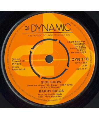 Side Show   I'll Be Back [Barry Biggs] - Vinyl 7", 45 RPM, Single