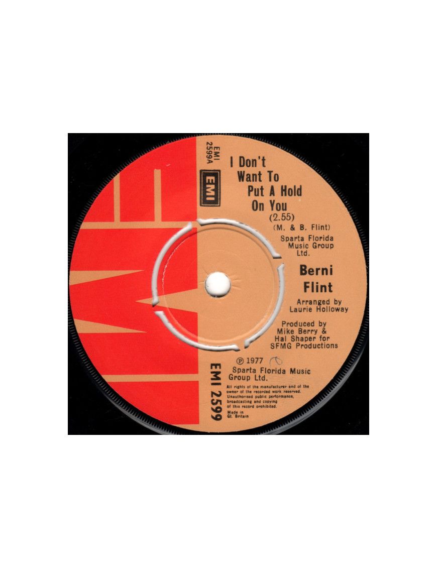 I Don't Want To Put A Hold On You [Berni Flint] – Vinyl 7", 45 RPM, Single [product.brand] 1 - Shop I'm Jukebox 