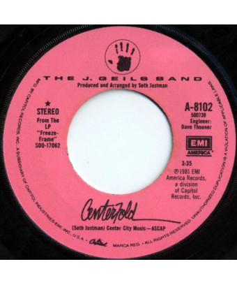 Centerfold [The J. Geils Band] - Vinyl 7", 45 RPM, Single, Stereo