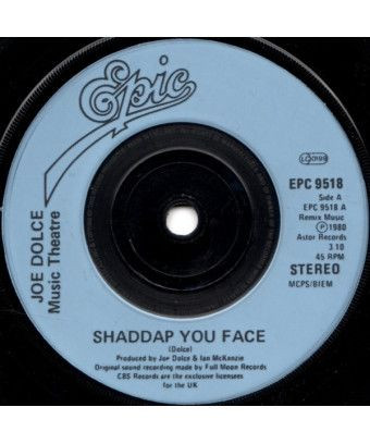 Shaddap You Face [Joe Dolce Music Theatre] - Vinyl 7", 45 RPM, Single, Stereo [product.brand] 1 - Shop I'm Jukebox 