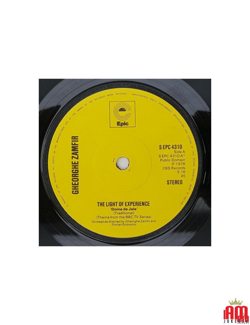 The Light Of Experience (Doina De Jale) [Gheorghe Zamfir] - Vinyl 7", 45 RPM, Single, Stéréo [product.brand] 1 - Shop I'm Jukebo