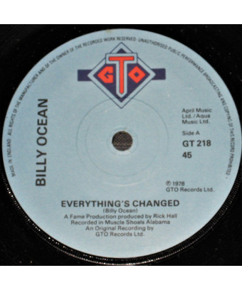 Everything's Changed [Billy Ocean] - Vinyl 7", 45 RPM [product.brand] 1 - Shop I'm Jukebox 