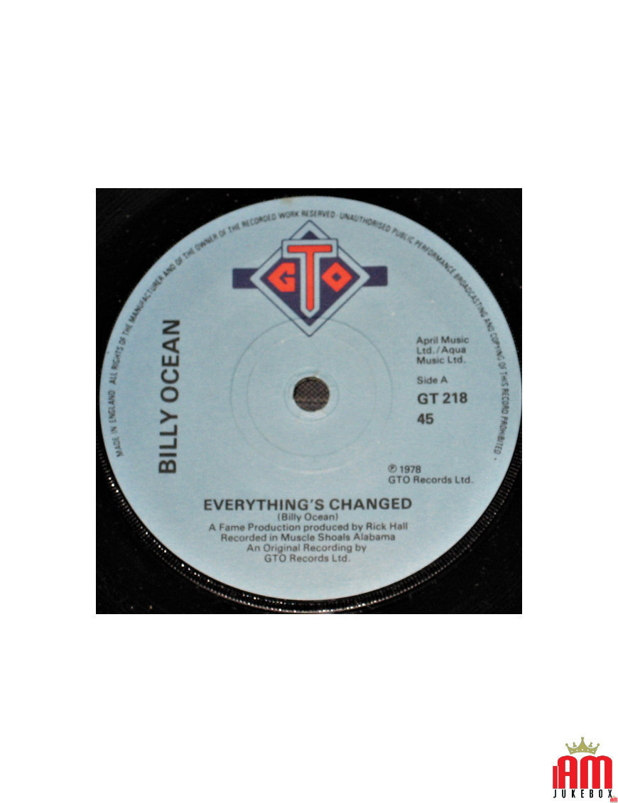 Everything's Changed [Billy Ocean] – Vinyl 7", 45 RPM [product.brand] 1 - Shop I'm Jukebox 
