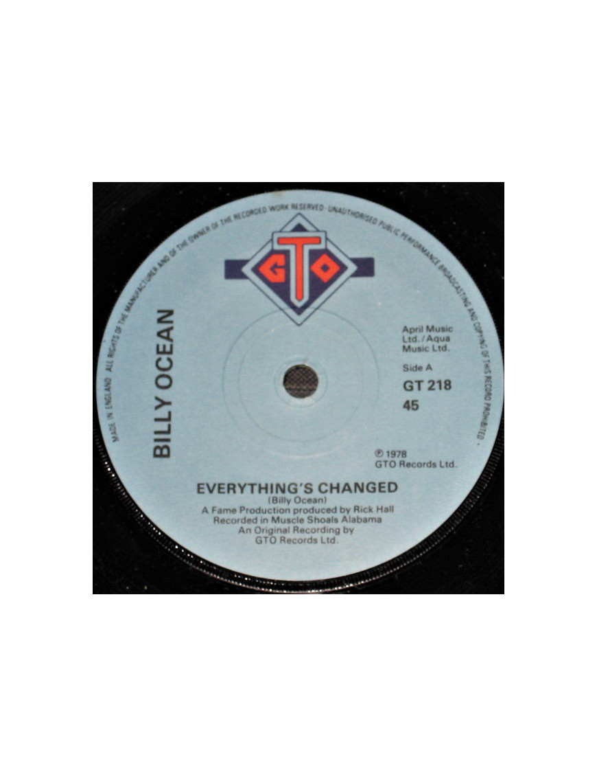Everything's Changed [Billy Ocean] - Vinyl 7", 45 RPM [product.brand] 1 - Shop I'm Jukebox 