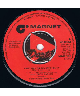 Daddy Cool The Girl Can't Help It [Darts] - Vinyl 7", 45 RPM, Single, Stereo [product.brand] 1 - Shop I'm Jukebox 