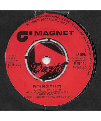 Come Back My Love [Darts] – Vinyl 7", 45 RPM, Single, Stereo [product.brand] 1 - Shop I'm Jukebox 