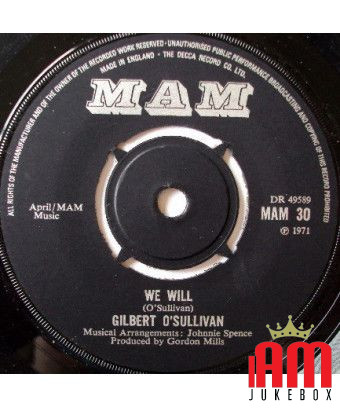 We Will [Gilbert O'Sullivan] - Vinyl 7", 45 RPM [product.brand] 1 - Shop I'm Jukebox 