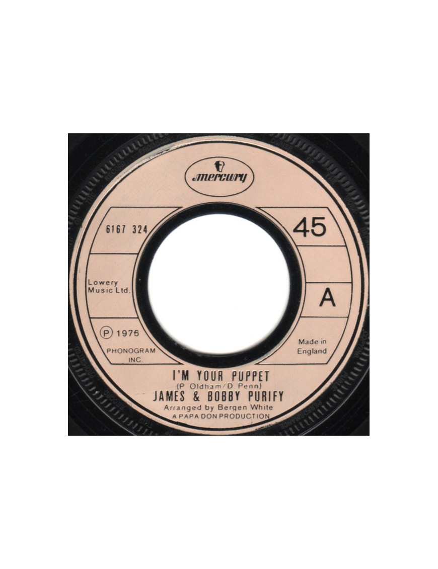 Je suis ta marionnette [James & Bobby Purify] - Vinyle 7", 45 tr/min [product.brand] 1 - Shop I'm Jukebox 